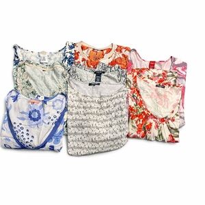 Lot of 8 Women’s Tops | Olsen, Talbots | Tunic & 3/4 Sleeve Tees | Floral Prints